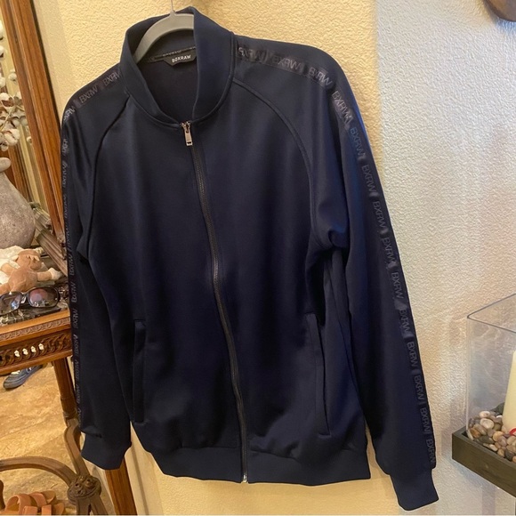 BOXRAW Men Navy Zipped BXRW Strip Sleeves Jacket Size Medium - Picture 3 of 8